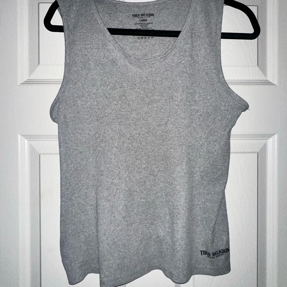 True Religion Men's Grey Ribbed Tank - Size L